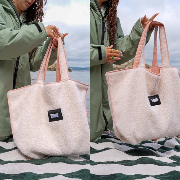 Recycled Reversible Tote Bag Mint Green
