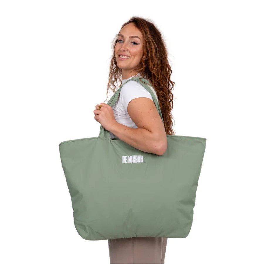 Recycled Reversible Tote Bag Mint Green