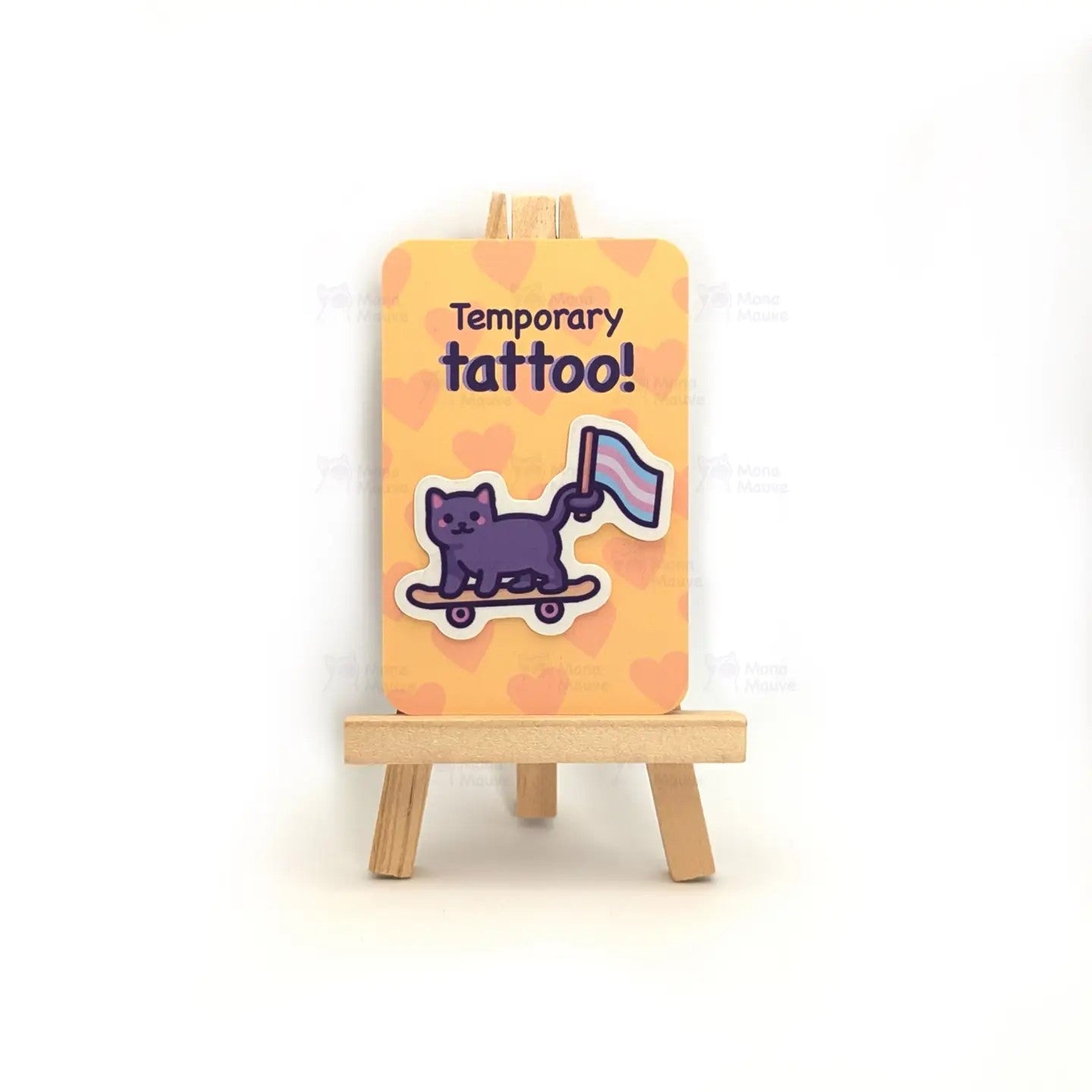 Trans Pride Cat Temporary Tattoo