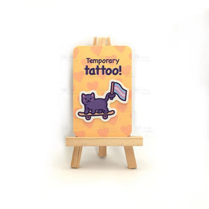 Trans Pride Cat Temporary Tattoo