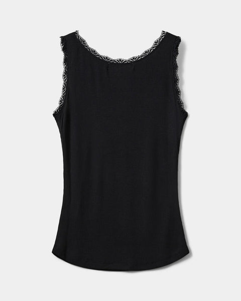 Ulrikke Black Vest Top