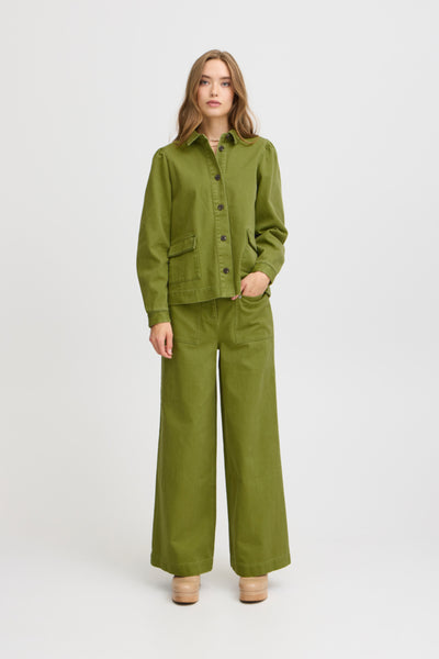 Atelier Reve Vandra green wide leg trousers and jacket