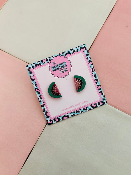 Watermelon Slice Stud Earrings