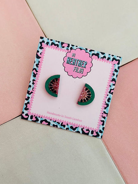 Watermelon Slice Stud Earrings