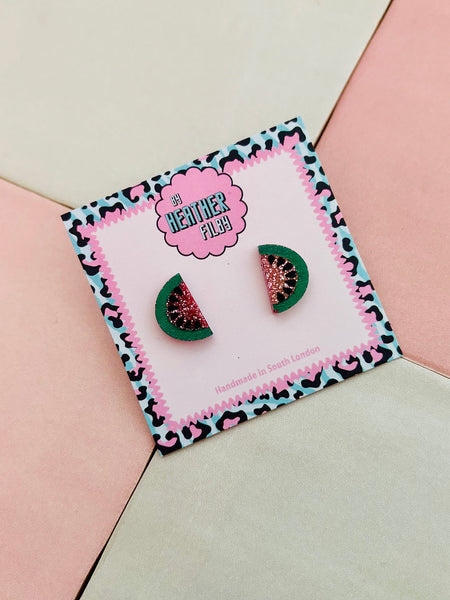 Watermelon Slice Stud Earrings