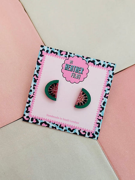 Watermelon Slice Stud Earrings
