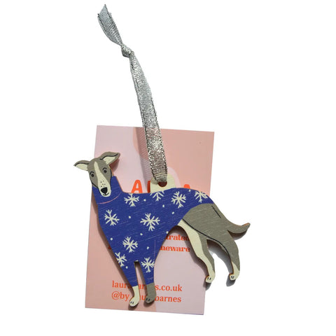 Whippet Dog Christmas Decoration