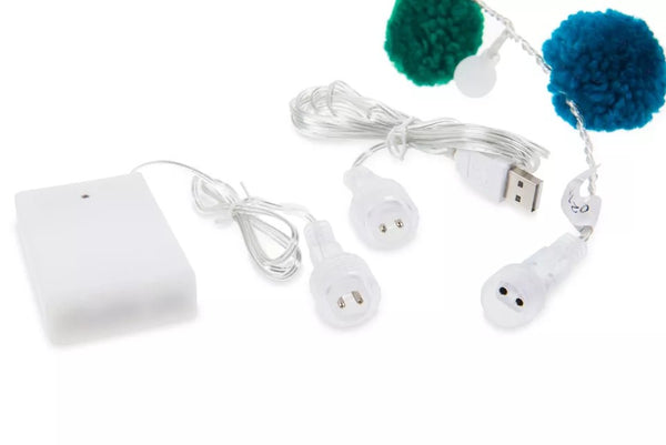 White Light Pom Pom Garland