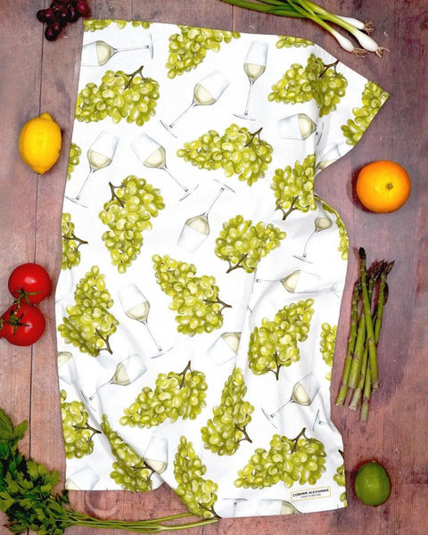 Corinne Alexander White Wine tea towel