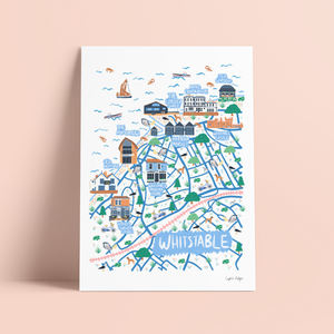 Whitstable Illustrated Map Print