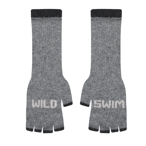 Wild Swim Grey & Cloud Fingerless Gloves