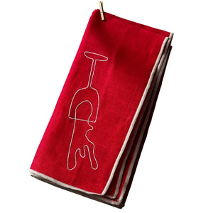 Wine Linen Blend Napkins