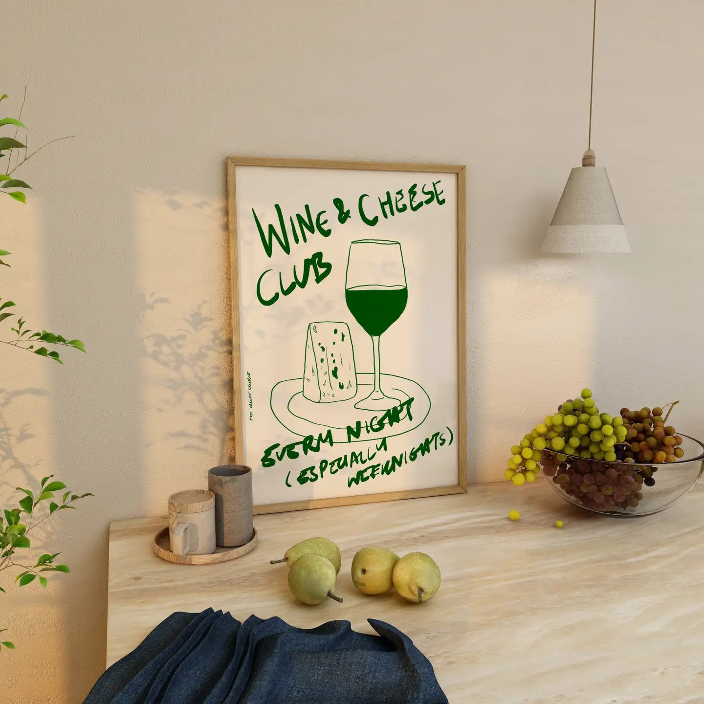 Wine & Cheese Club A3 Print