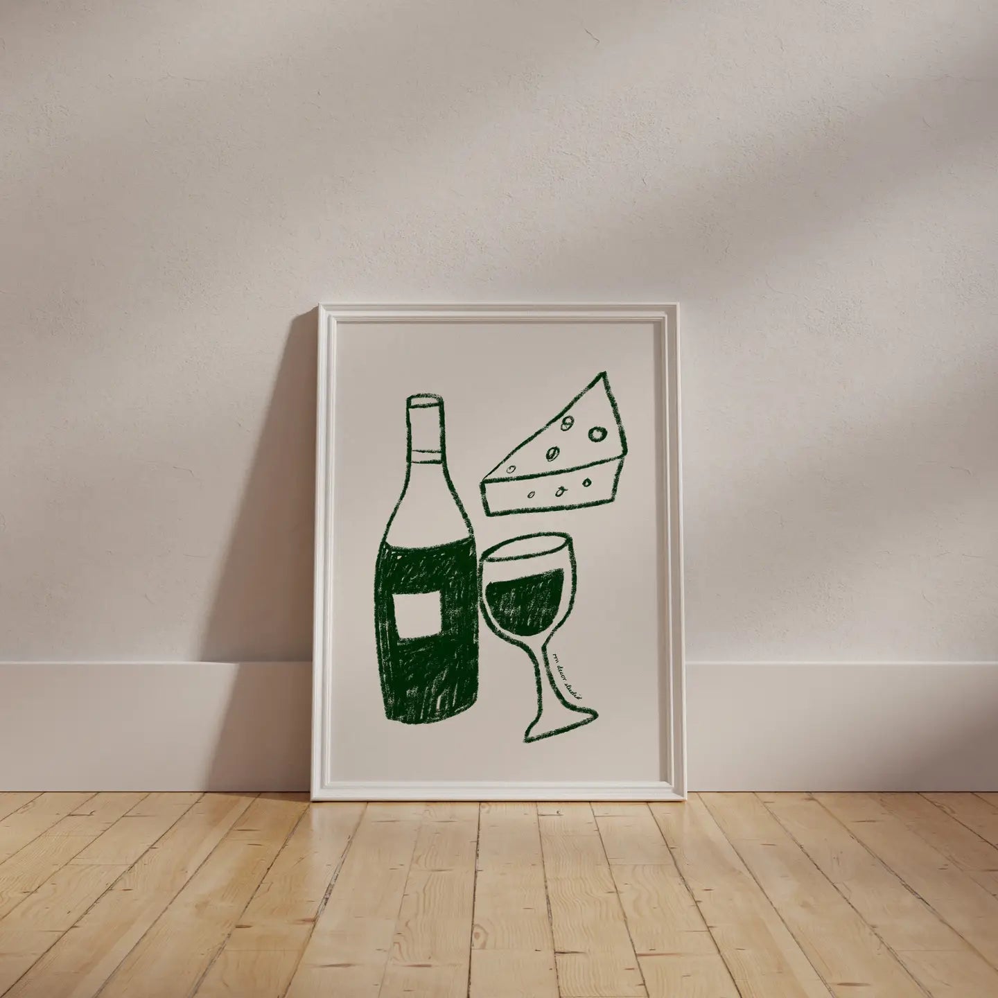 Wine & Cheese A3 Print
