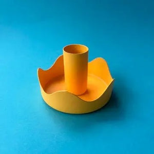Yellow Colour Pop Wavy Candle Holder