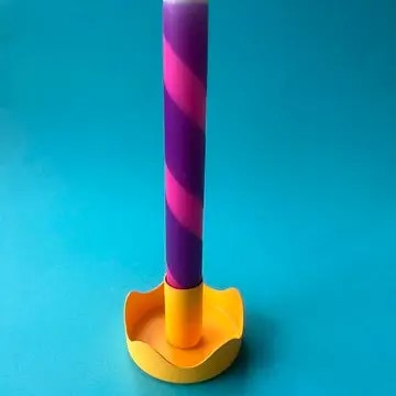 Yellow Colour Pop Wavy Candle Holder