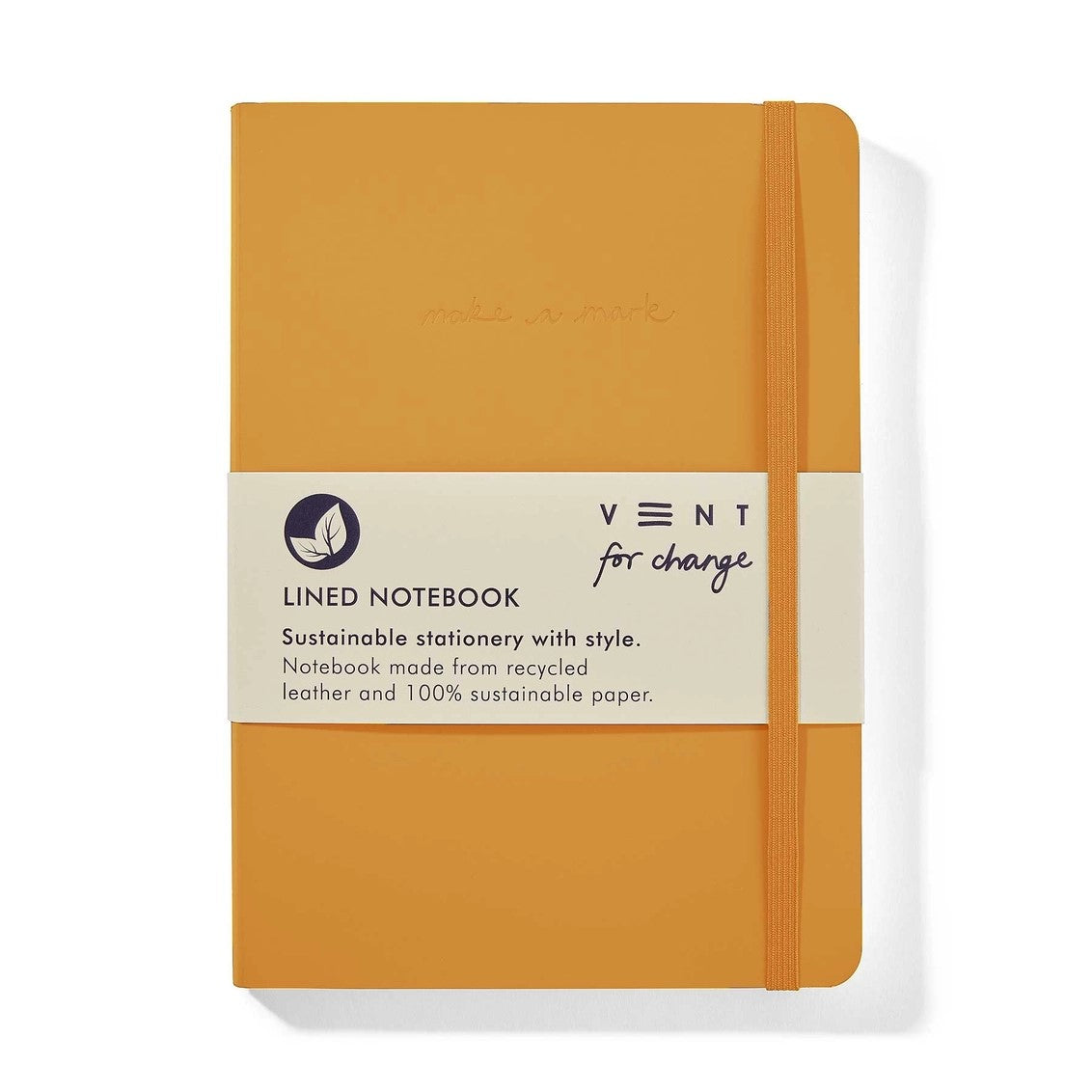 Vent for Change Yellow A5 Recycled Leather Notebook