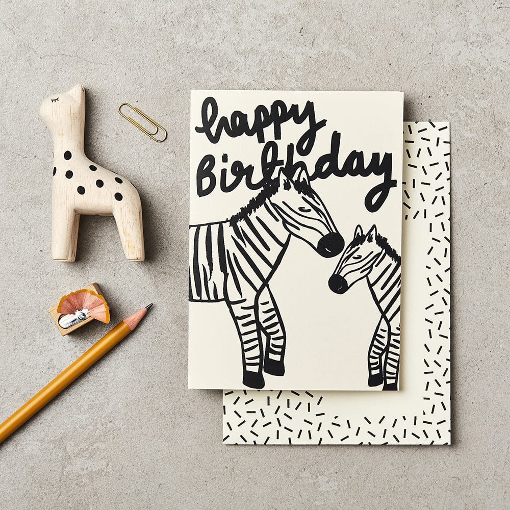 Birthday Zebra Greeting Card