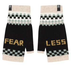 Black & Beech Fear Less fingerless wool mittens