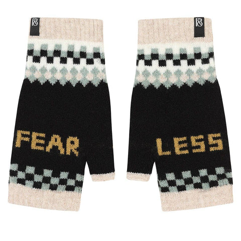 Black & Beech Fear Less fingerless wool mittens