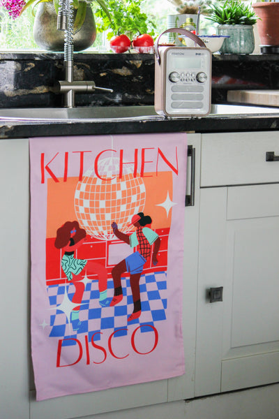 Disco Dancing Tea Towel