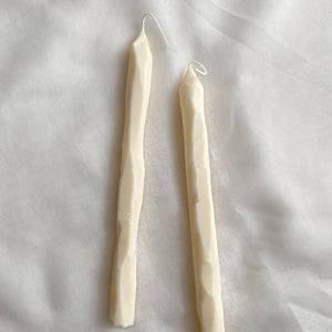 Cream white hand carved candles Soie London