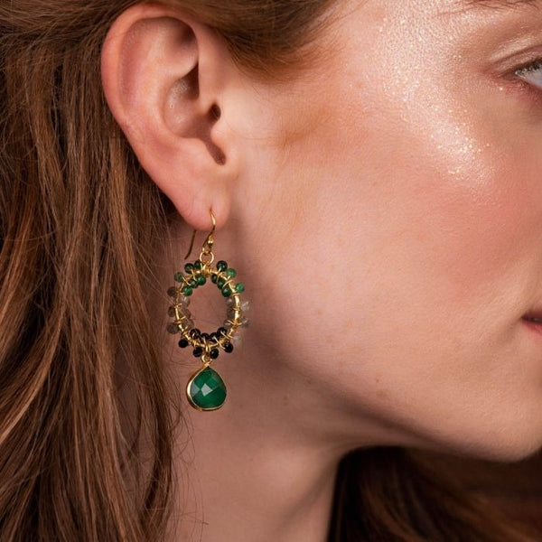 Dark Green Talia Earrings
