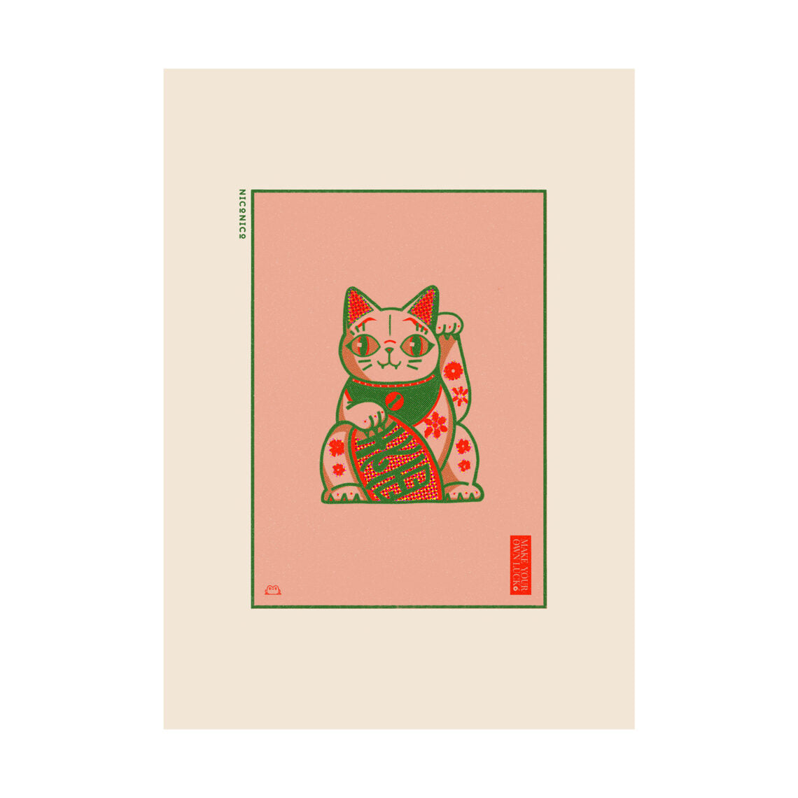 Niconico A4 Lucky Cat print