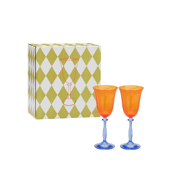 Paradise Optic Wine Glass Set of 2