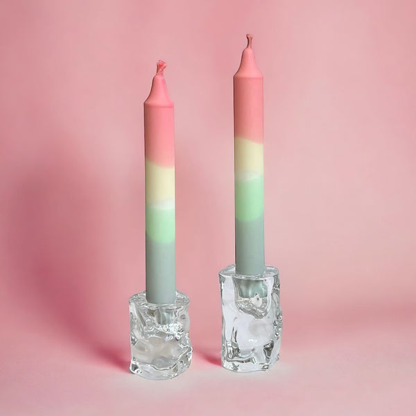 Pastel Rainbow Candle Pair