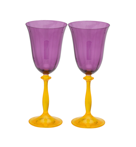 Petunia Optic Wine Glass Set of 2