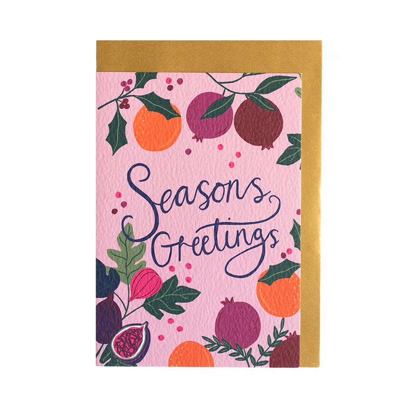 Botanical Fruits Merry Christmas Card