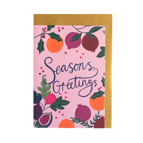 Botanical Fruits Merry Christmas Card