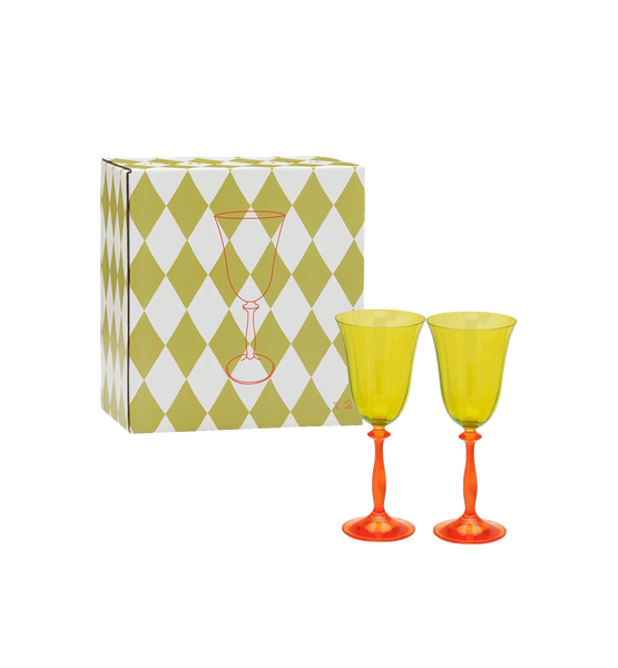 Poppy Optic Wine Glass Set of 2
