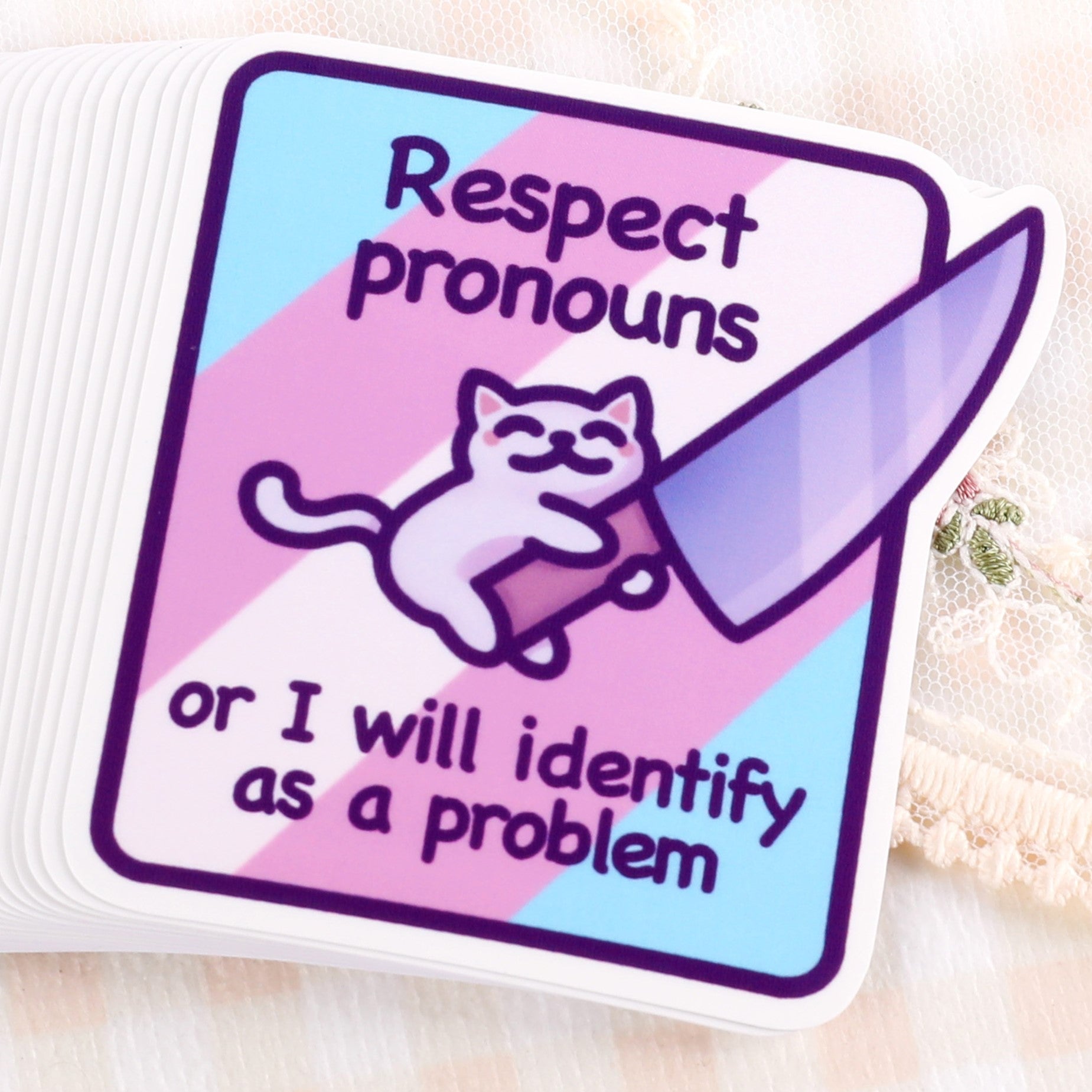 Respect Pronouns Sticker