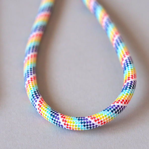 Rainbow adjustable rope phone lanyard with crossbody design for convenient hands-free everyday use.