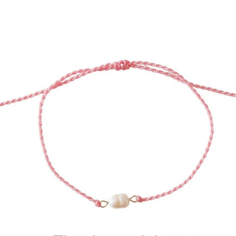 Sanur Pink Fresh Water Pearl Bead Anklet