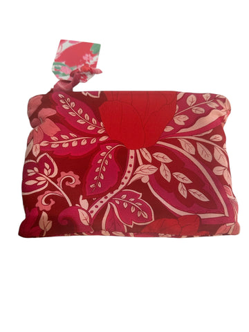 Handmade silk zip pouch by Wallflower Studio