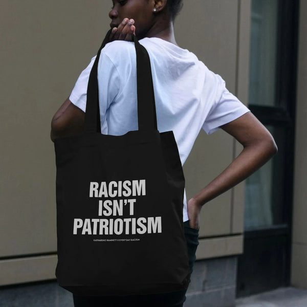 Racism Isn't Patriotism Black Tote Bag