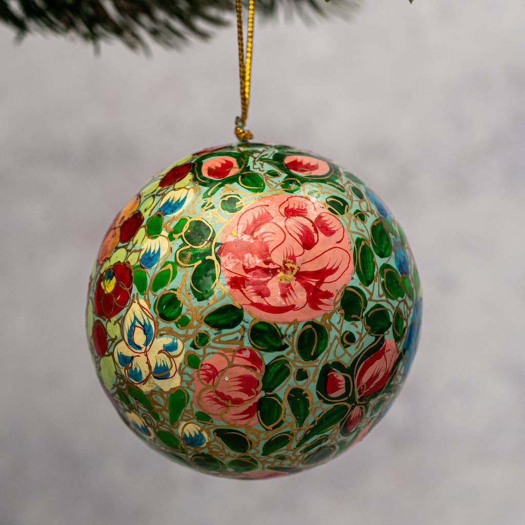 2" Indian Floral Christmas Bauble
