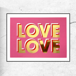 Love Love Gold & Pink Print