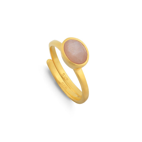 Atomic Mini Peach Moonstone Ring