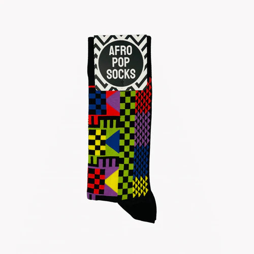 Geometric Black Socks