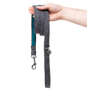 Stocky & Dee Black and Grey Harris Luxury Dog Lead
