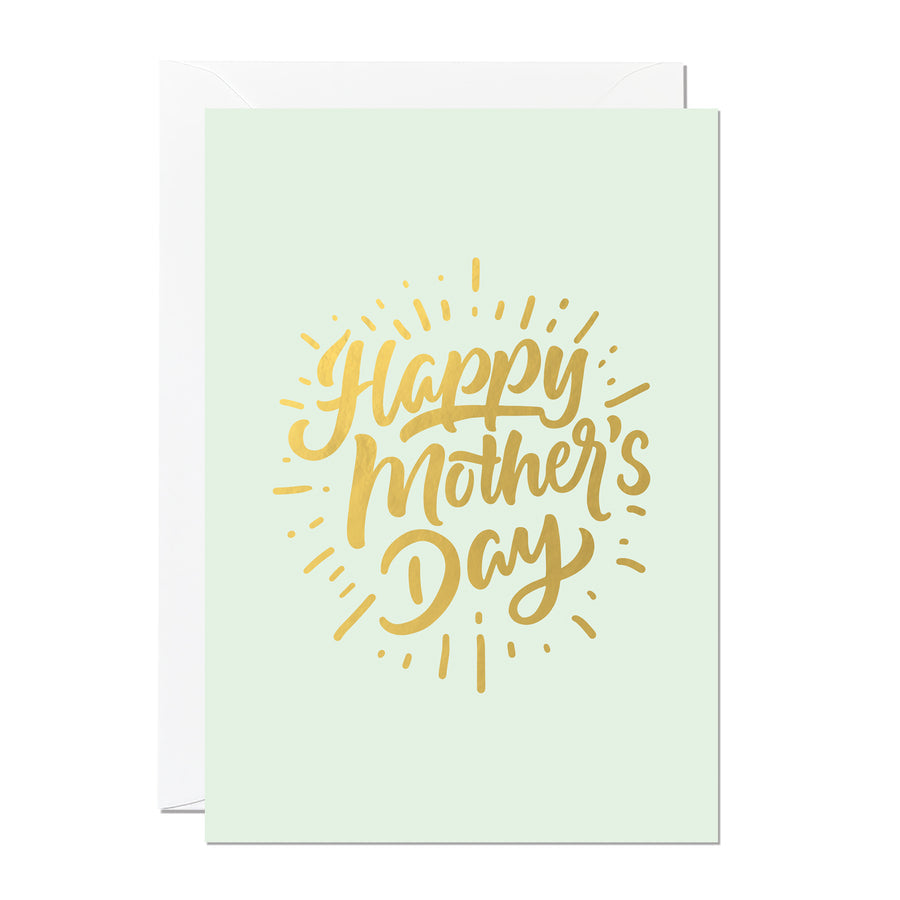 Green & Gold Foil Mother's Day Card