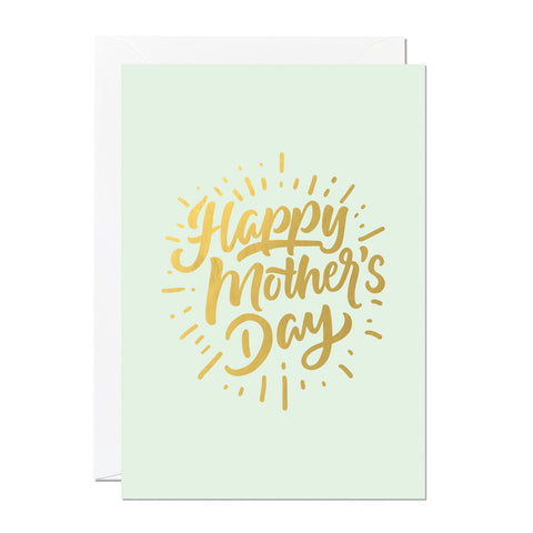 Green & Gold Mother's Day Card