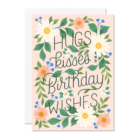 Hugs Kisses Birthday Card