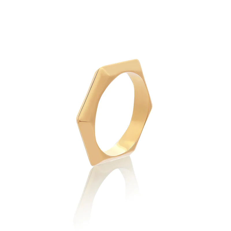 Art Deco Hexagon Stacking Ring by Rachel Jackson