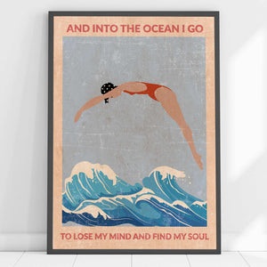 Into the Ocean I Go Female Print A3 Print