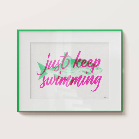 Just Keep Swimming A4 print by Basil & Ford